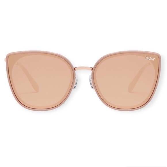 QUAY Flat Out Sunglasses Fawn Frame Fawn Mirror Lenses Oversized NWT - Picture 10 of 10